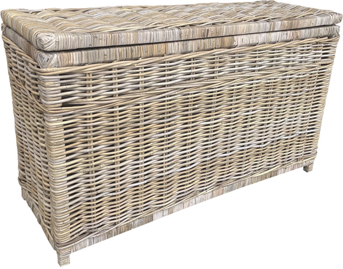 Opbergmand Rotan Hoog - 95x30xH55 cm - Opbergkist - Speelgoedmand met deksel