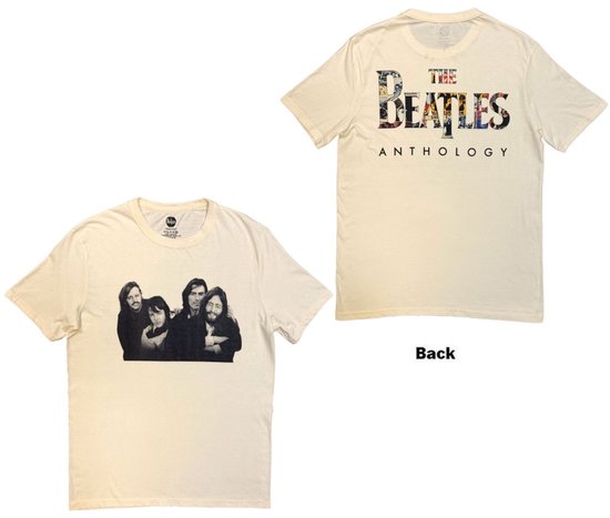 The Beatles - Group Photo Anthology Infill Heren Tshirt - S - Creme