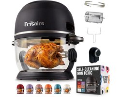 Heteluchtfriteuse - Crispy Snacks - Gezonder Koken - Glazen Kom - 48 Liter - Zwart