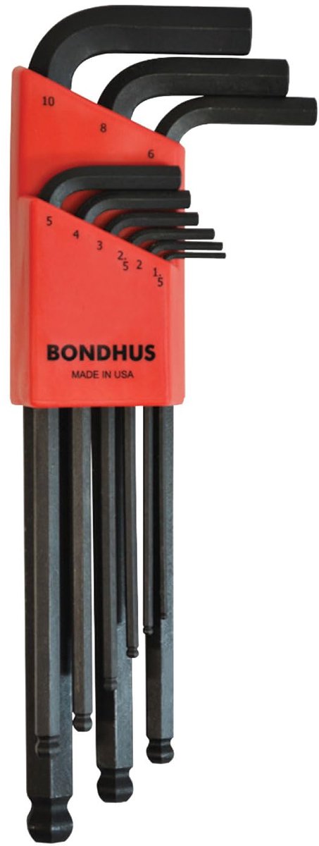 9-delige Kogelkop Inbussleutel Set (Lange Arm) - Metrische Maten