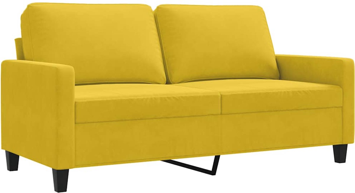 vidaXL Tweezitsbank - 140 - cm - fluweel - geel