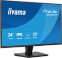 Zwart iiyama ProLite X2491H monitor, 24 inch, Full HD, IPS, slanke randen, blauw licht reducer.