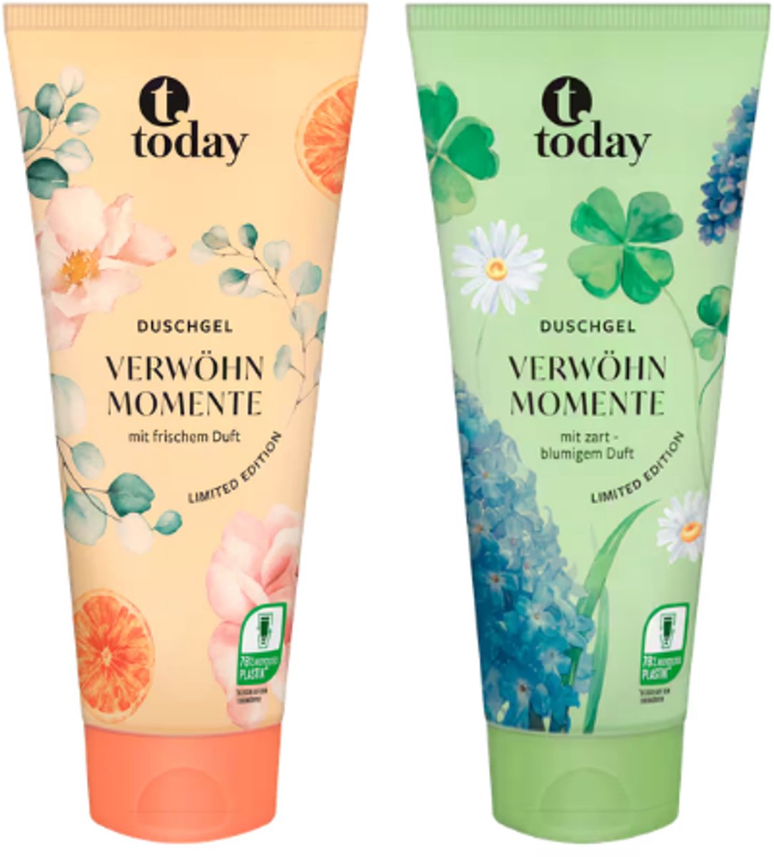 Today Douchegel Multipack - Verwöhn Momente | 2x 200ml - Frisse geur & Zacht Bloemige geur | Ontspannend en Verzorgend