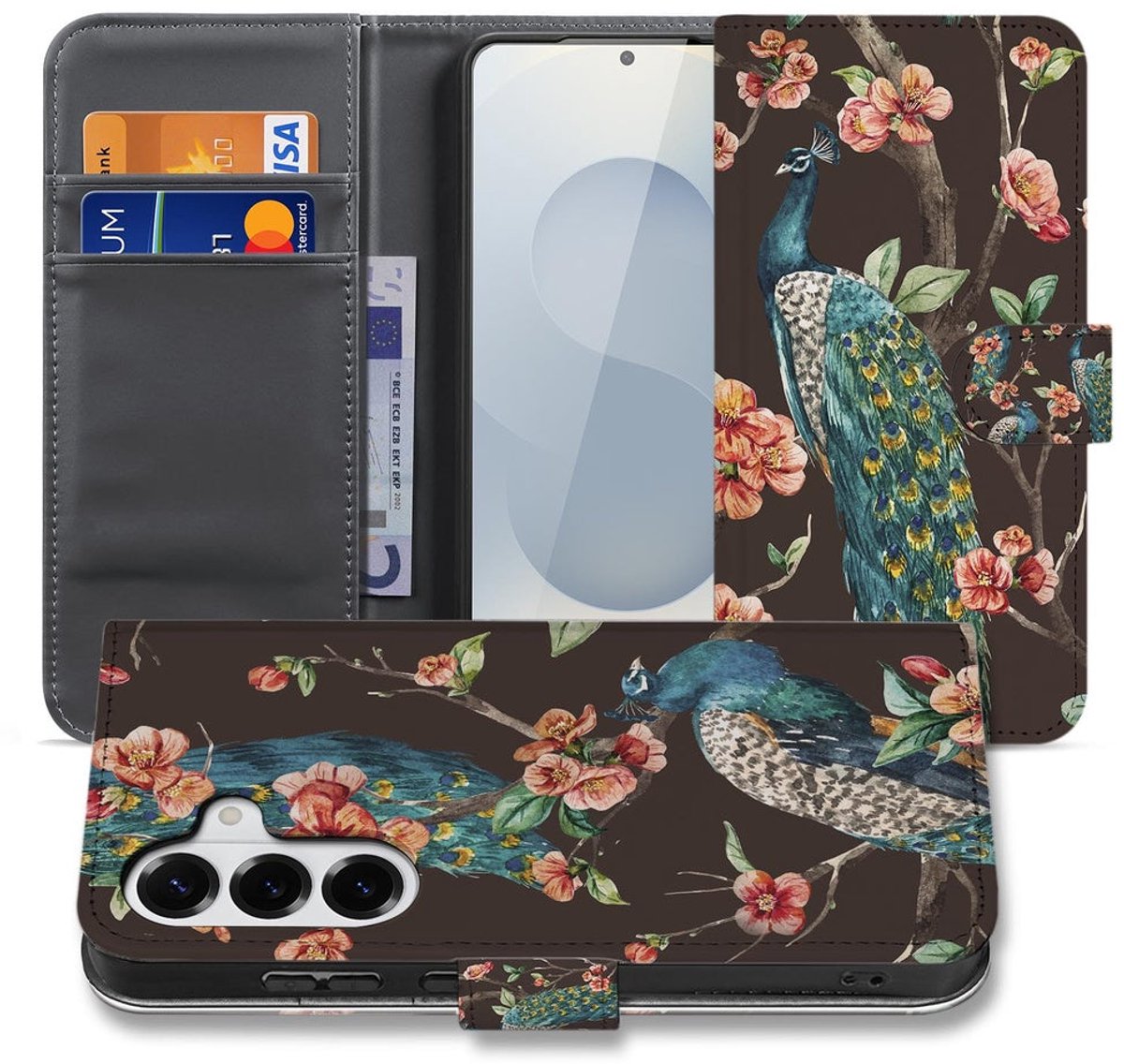 Samsung Galaxy S26 Bookcase Hoesje Pauw Bloemen Print