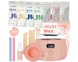 JHust® Professionele Wax Apparaat SET Roze + Siliconen Wax Sticks - Wax Beans Verwarmer - Wax Heater - Ontharing Set - Wax Set - Harsontharing - Waxverwarmer - Inclusief 600 gram Hard Wax Bonen - Harsapparaat - kerstcadeau voor vrouwen