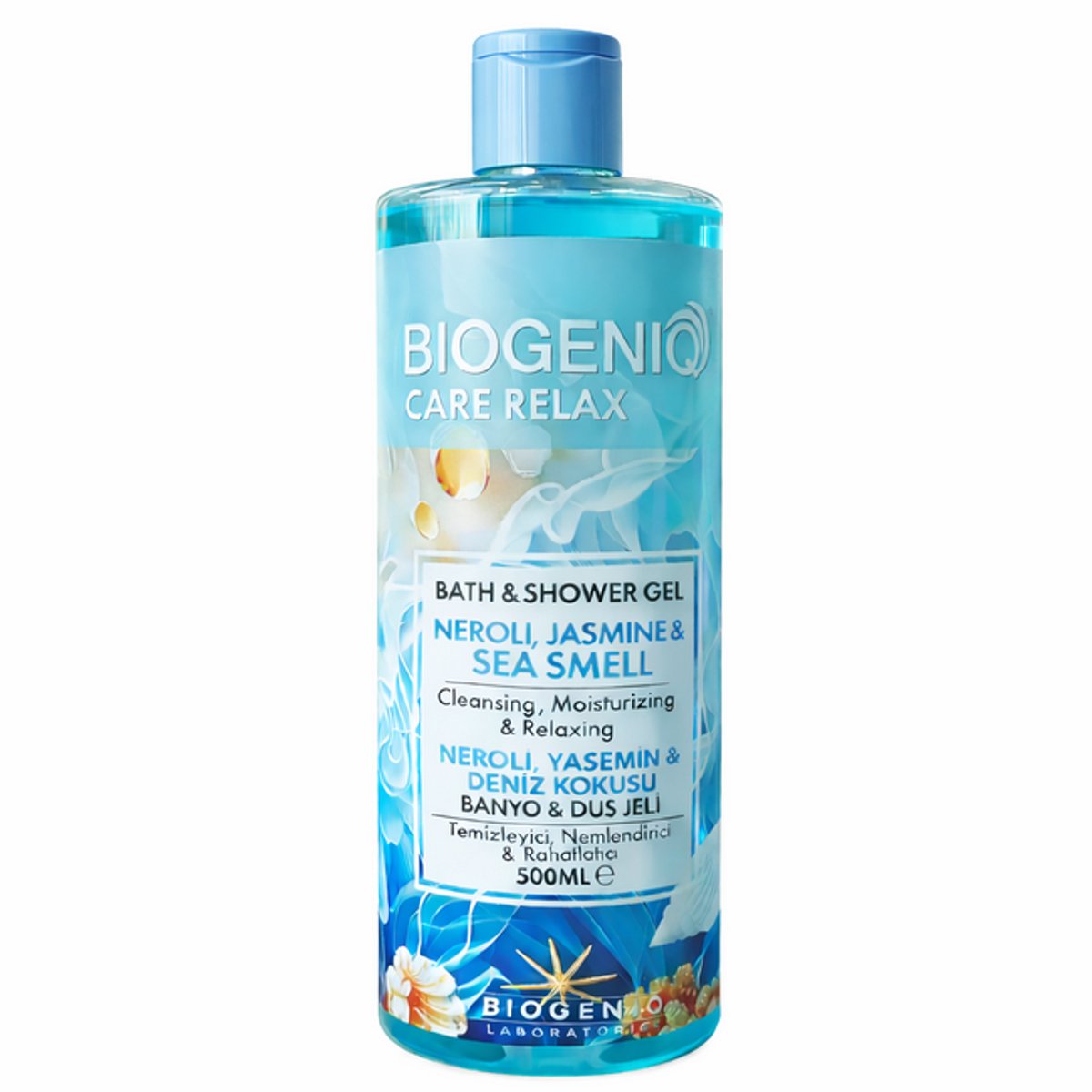 Biogeniq Care Relax Neroli, Jasmine & Sea Salt Douchegel 500 ml – Luxe Bad & Douchegel voor Hydratatie, Frisse Reiniging en Pure Ontspanning
