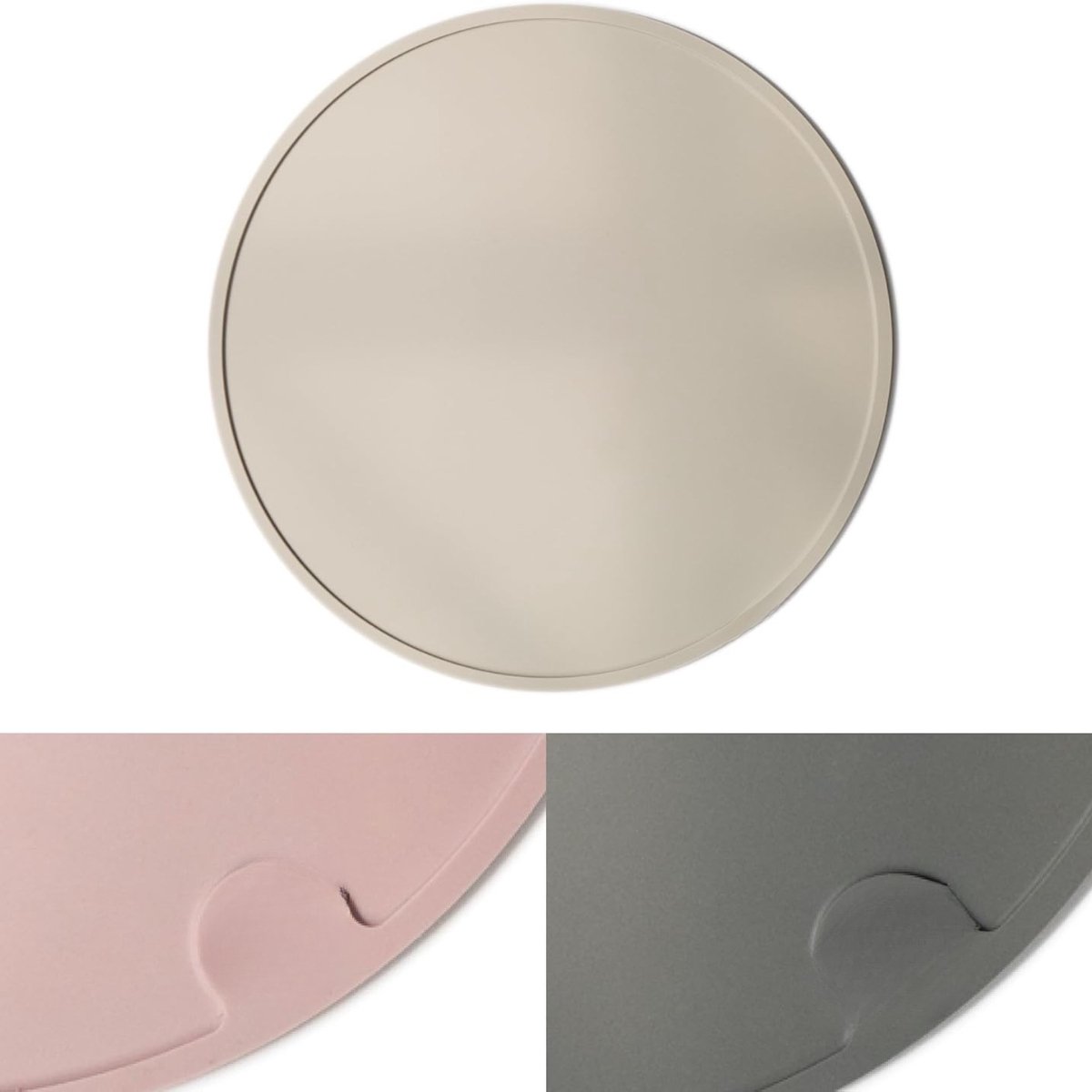 Famanu – Voermat voor katten | mat voor water- & voerbak | siliconen mat als antislipmat voor kattenbak | voedingsmat kat | voedingsmat kat | rond | taupe