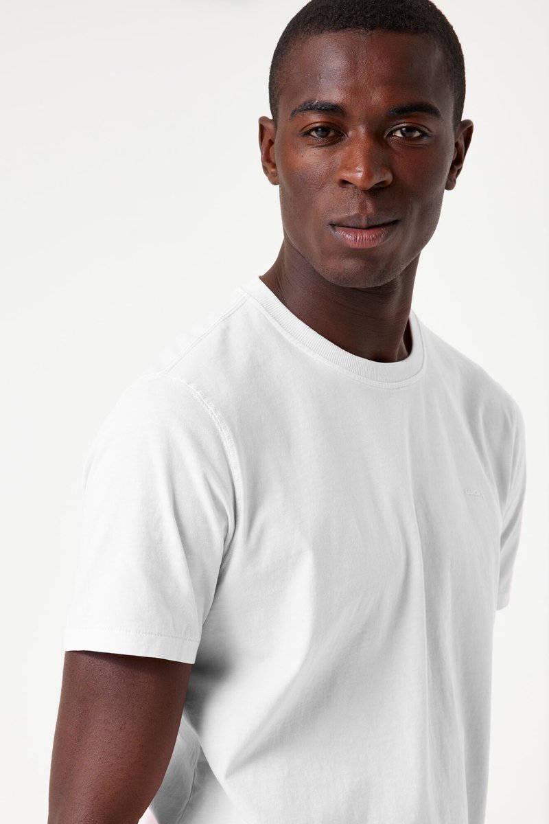 GARCIA Heren Effen T-shirt Wit Korte mouw