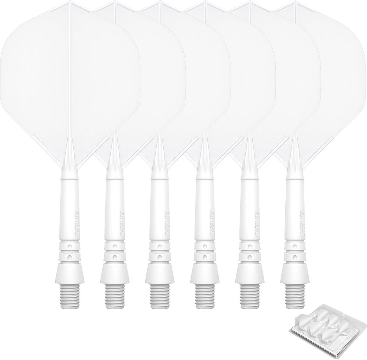 Dartpijlen Assortiment 2BA Shafts en Flights Wit