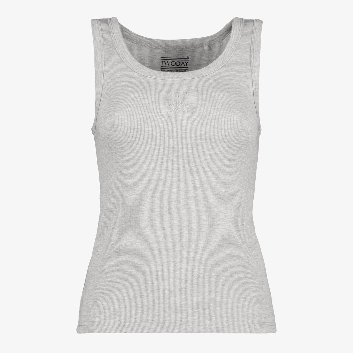 TwoDay dames rib singlet grijs - Maat L