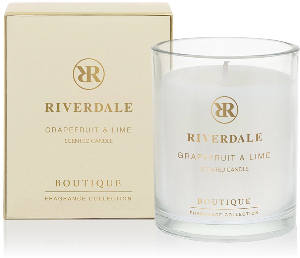 Riverdale - Geurkaars in pot - Grapefruit & Lime - 10 cm - Beige - Subtiele geurverspreiding