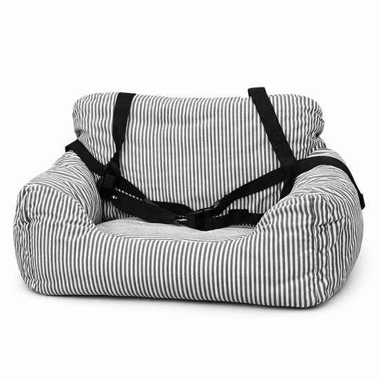 Siège auto pour chiens de petite et moyenne taille, siège Booster pour chiot avec sac de rangement et ceinture de sécurité à clipser, voyage sûr et confortable, housse lavable amovible ( Blauw)