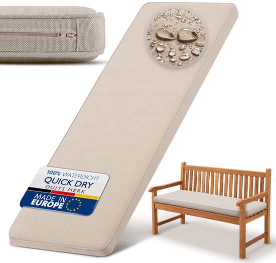Calma Lux® Bankkussen, 4 x stoelkussen met afneembare overtrek, bankkussen, bekleding, opzet voor tuinbank (lichtgrijs, 45 x 45 x 7