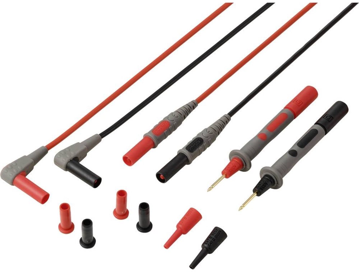 VOLTCRAFT MSL-850 Meetsnoer Stekker 4 mm Testpunt 1.2 m Rood, Zwart 1 paar
