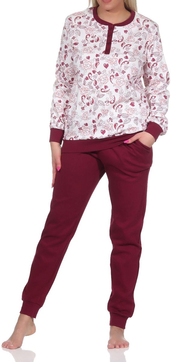 Normann Noble dames interlock pyjama lang met manchetten - ook in overmaten creme
