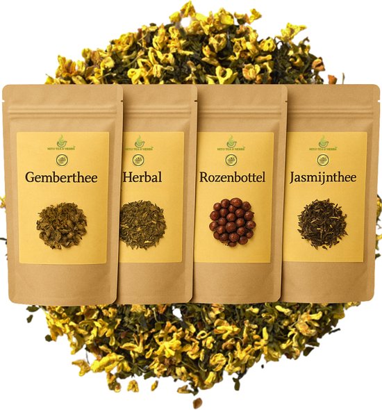 Mito Tea - Losse Thee - Deluxe Theepakket - Proefpakket Met 4 Verschillende Losse Thee * Special Taste * 4X 25 gram - Random - Voorzien Van De Beste Ingrediënten