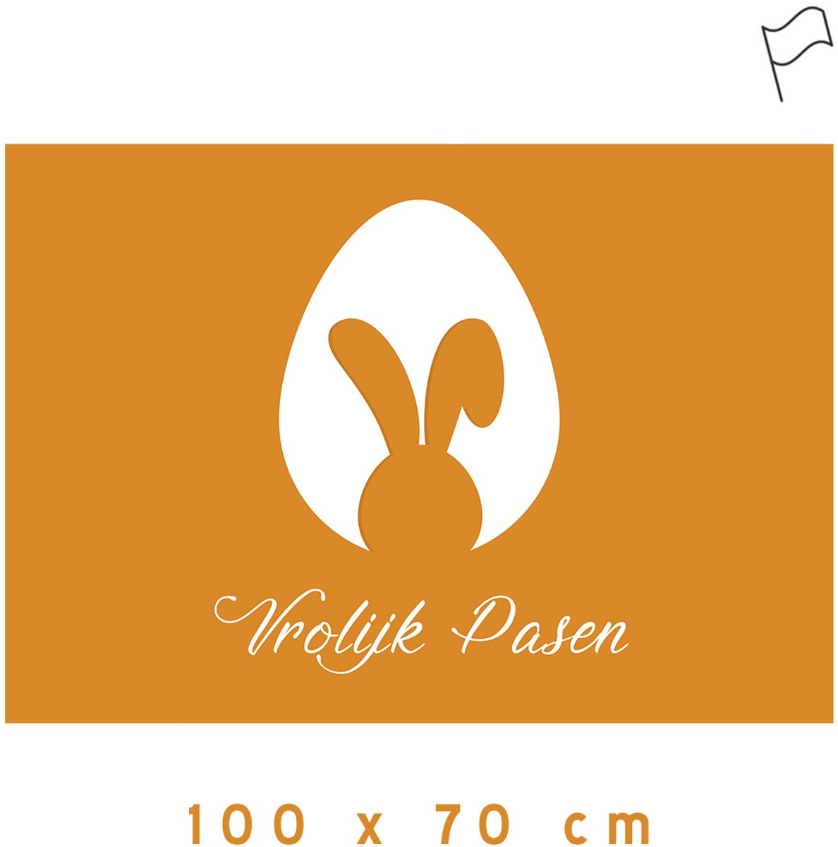 Vlag | "Vrolijk Pasen" | 100 x 70 cm | Happy Easter | Paasdecoratie | Gevelvlag | Polyester | Paashaas | Decoratie | Paasvakantie | 1 stuk