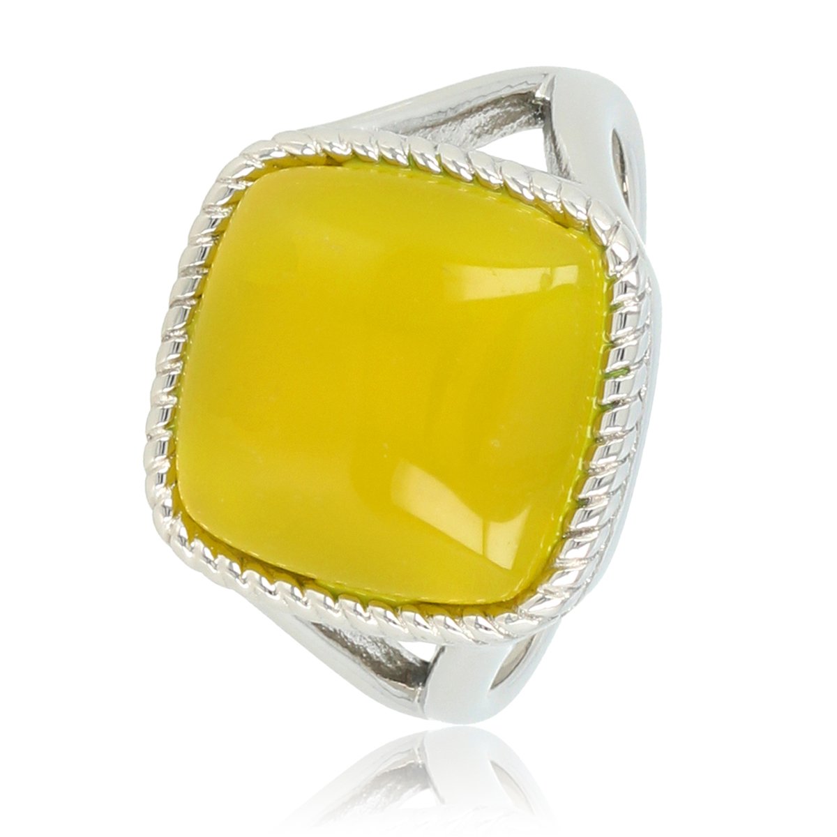 My Bendel Vita Zegelring Gele Agaat Zilver