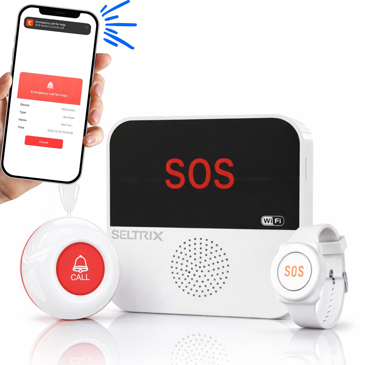 Seltrix Alarmknopset met ontvanger en 2 knoppen