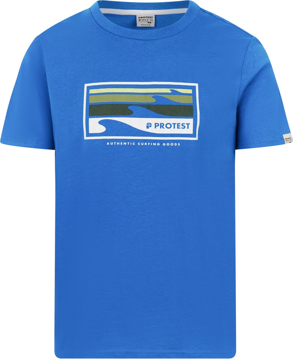 Protest PRTHanwell T-shirt Heren Korte mouwen Ronde hals Normale pasvorm Crème Blauw