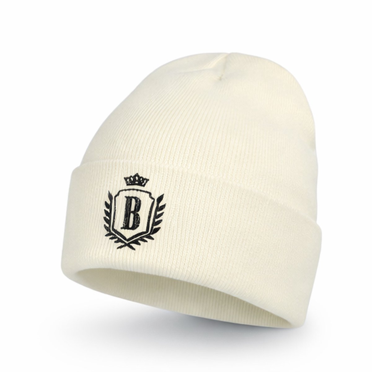 Bèlfort Beanie Muts Heren en Dames Wit – Wintermuts van Premium Katoen – Ademend, Zacht en Niet Kriebelend – One Size