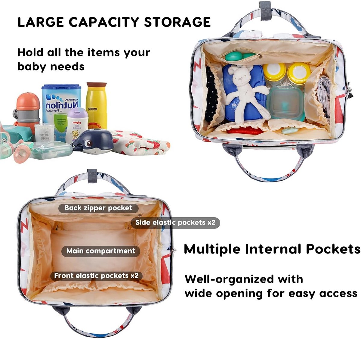 Multifunctionele Luiertas Rugzak voor Mama en Papa - Waterdicht en Groot Met Verschoningsmat en Kinderwagenriemen – foto 6