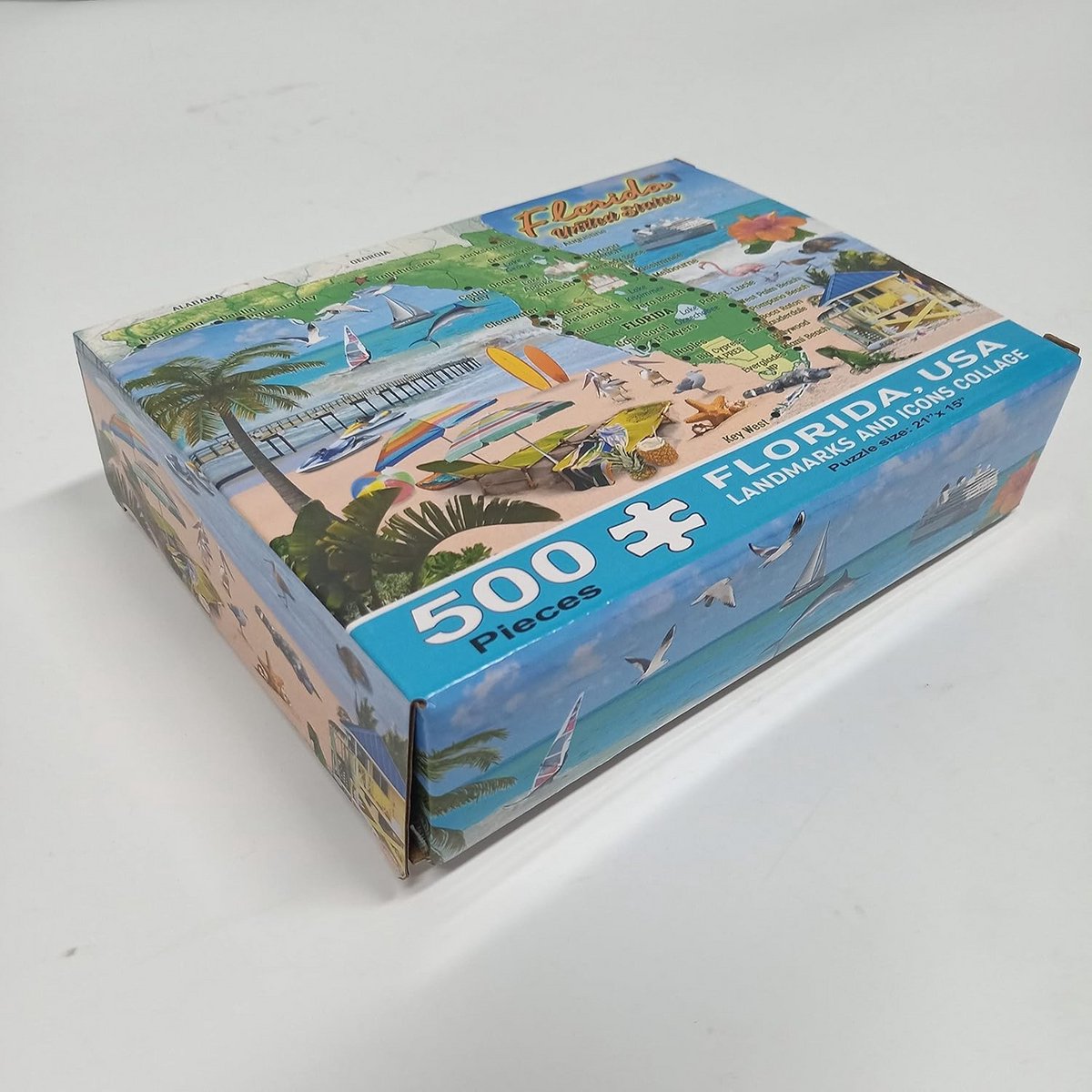 Puzzel 500 Stukjes: Mooie Collage van Florida Attracties