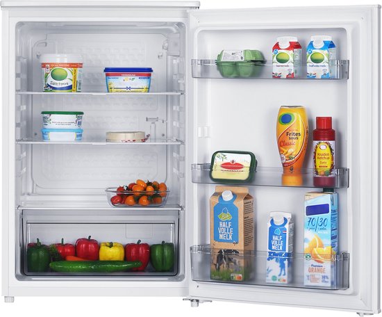 Tomado TLT5501W tafelmodel koelkast energiezuinig - 126 liter - Zonder vriesvak - 55 cm breed - Zeer stil: 35 dB - Led-verlichting - Energielabel C - Vrijstaand - Wit