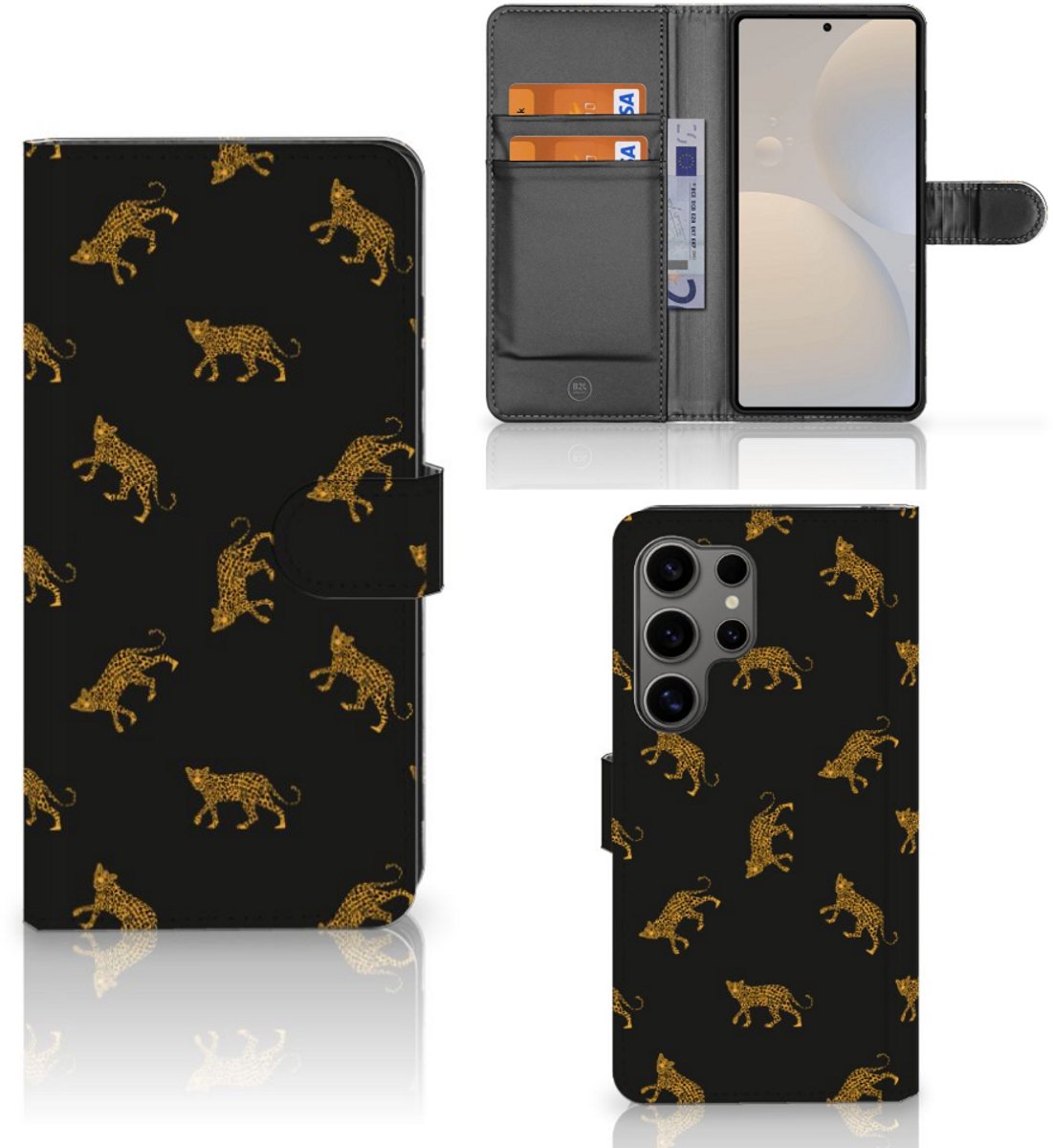Telefoonhoesje met Pasjes voor Samsung Galaxy S25 Ultra Leopards