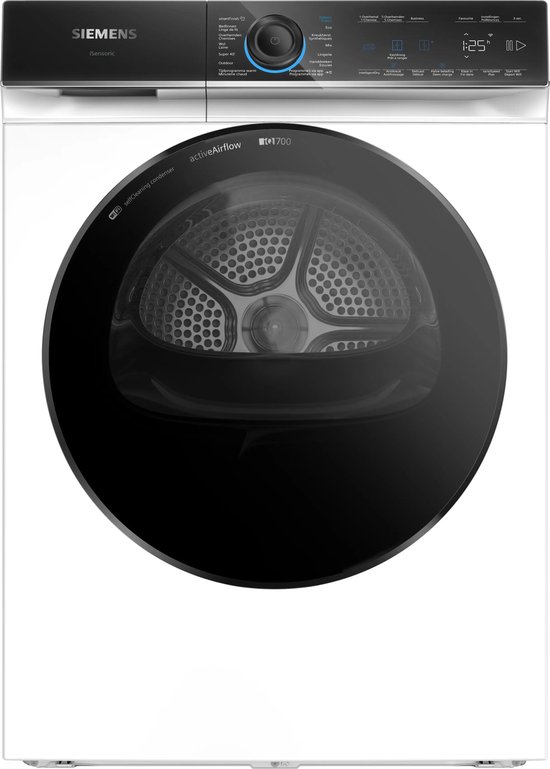 Siemens WR47B2C0FG - iQ700 - Wasdroger - Warmtepompdroger - 9 kg - Energielabel A - smartFinish: vermindert kreukels tot 50% - Zelfreinigende condensor blijvend energiezuinig