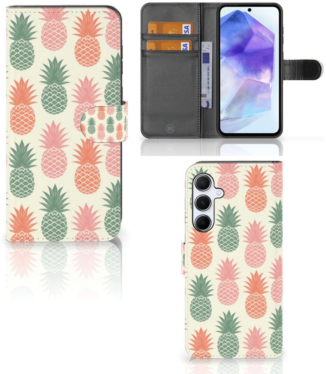 Samsung Galaxy A55 Book Cover Ananas