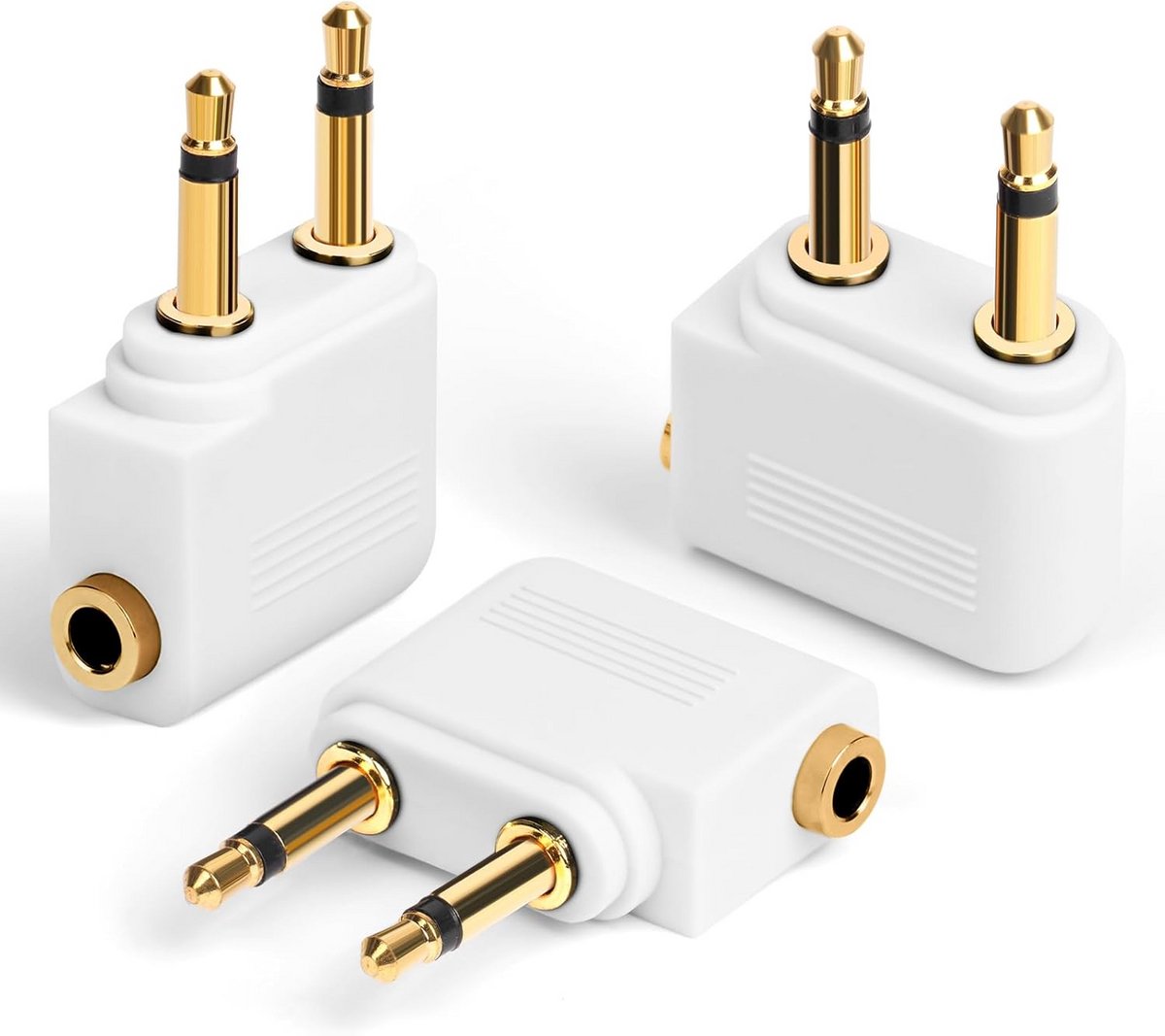 Vliegtuigadapter Hoofdtelefoon 3 Stuks 3,5 mm Universeel Verguld