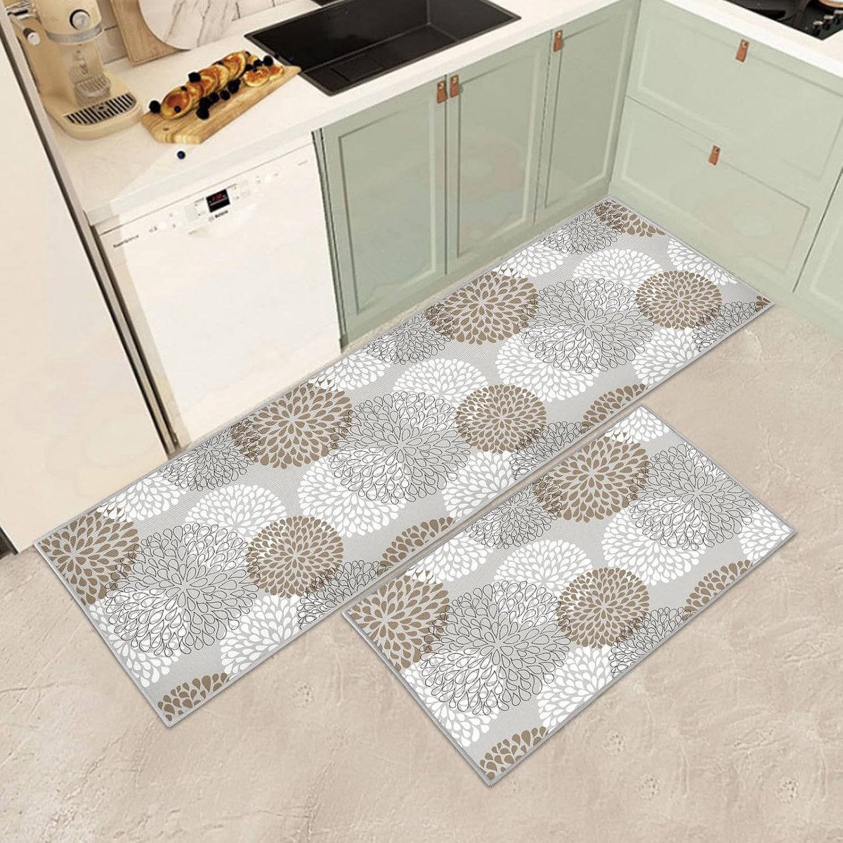 Antislip Keukenmat Set van 2 - Comfortabele Keukenvloermatten voor Thuis en Kantoor