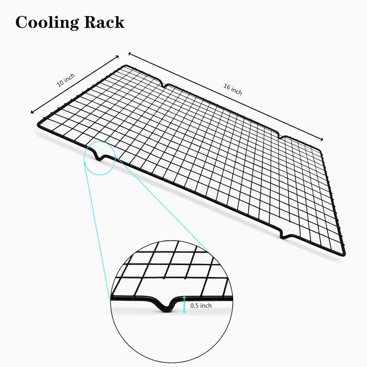 Stainless Steel Cooling Rack for Baking - Set of 2 Wire Trays for Cookies, Cakes, and Meat