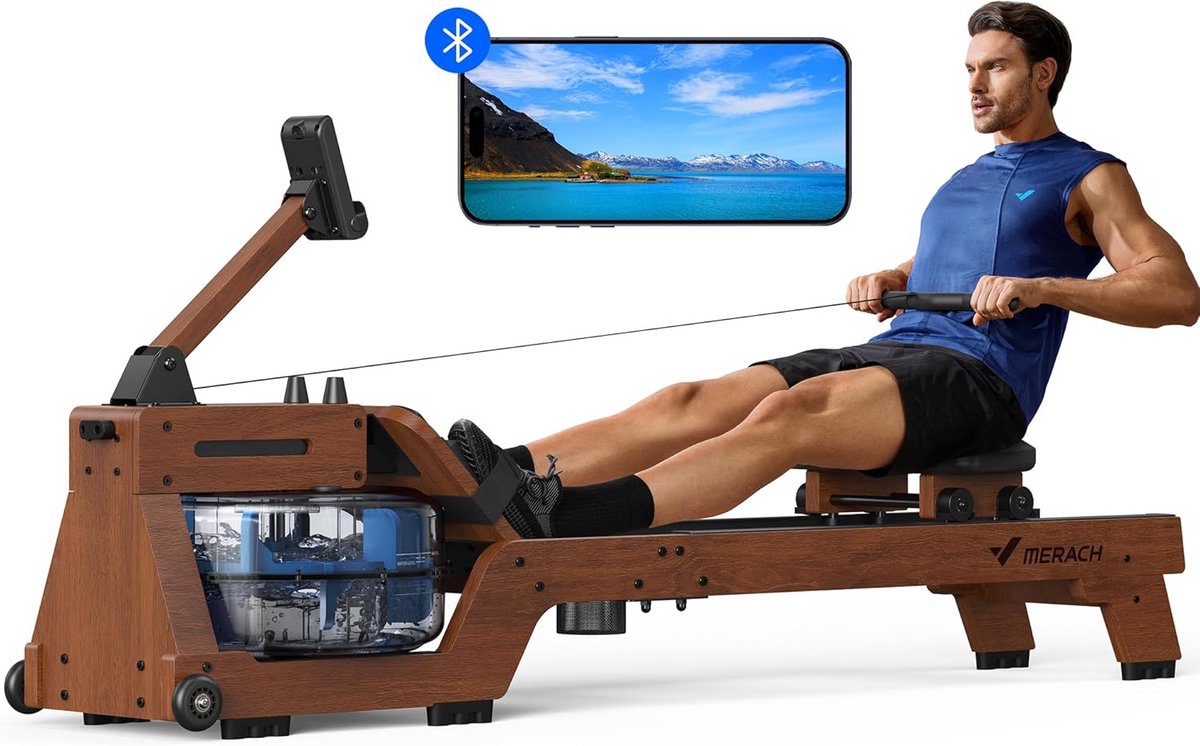 Opvouwbare Waterroeimachine met Comfortabel Zitvlak en Interactief Kaartspel voor Thuisfitness