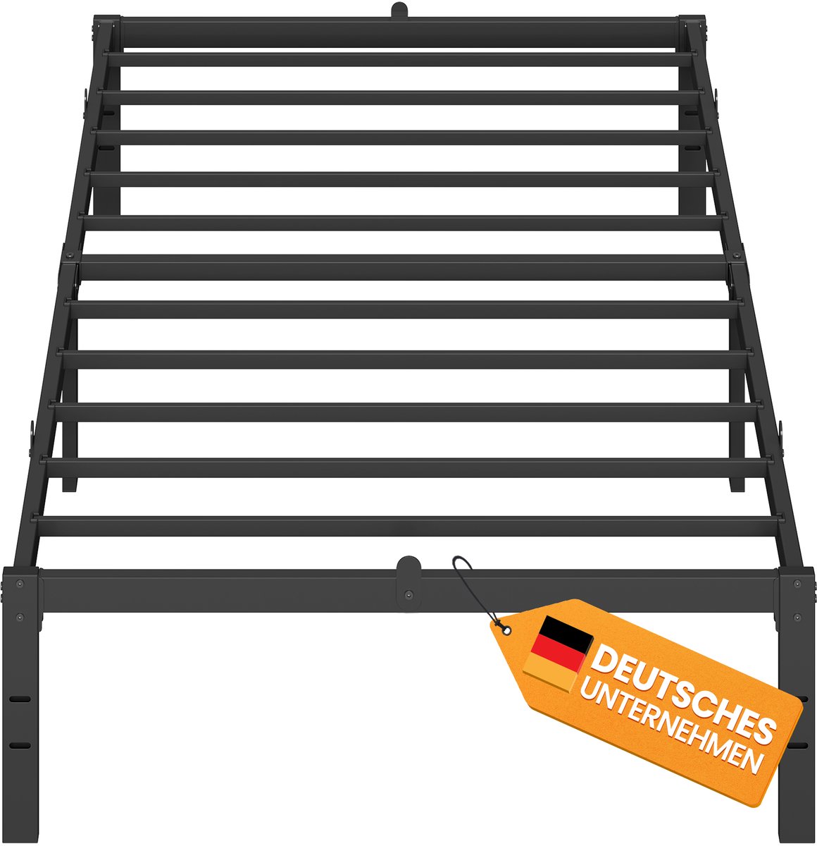 Vasagle Bed - Metalen Bed - Met Opbergruimte Onder Bed - Eenvoudige Montage Zwart