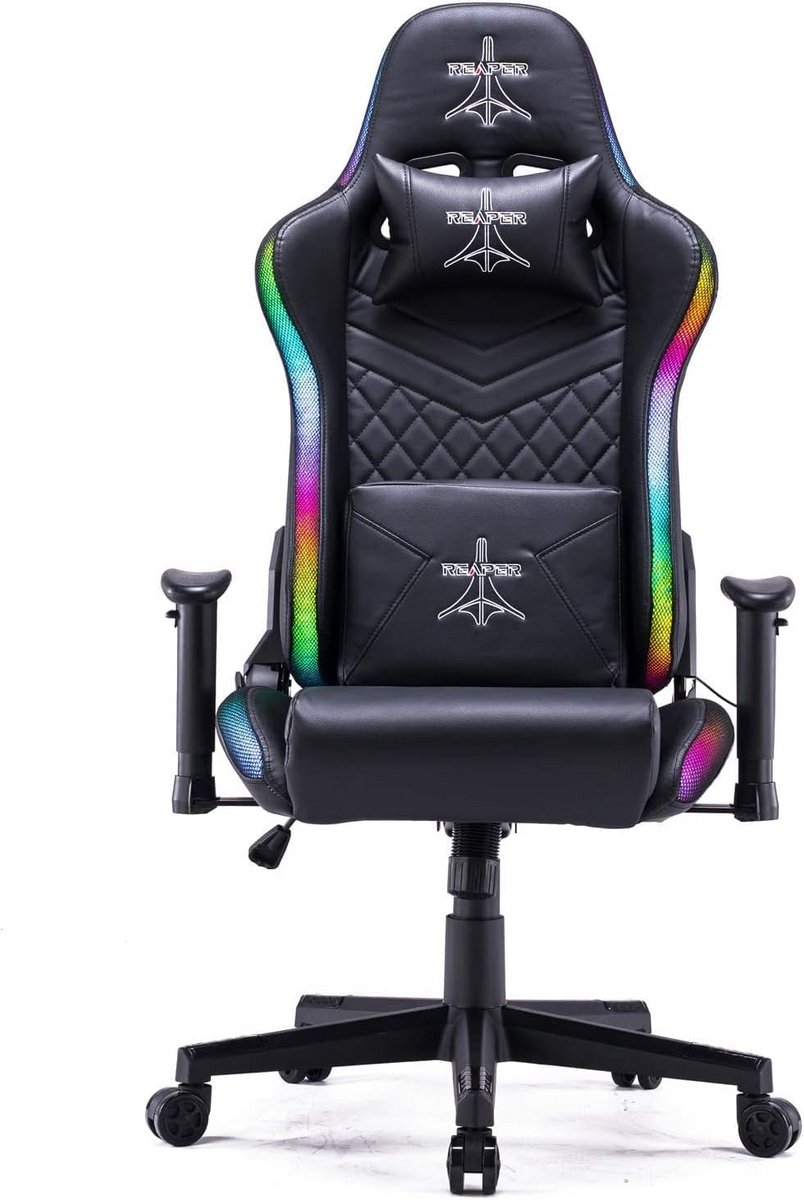 Professionele Gamingstoel met Verstelbare Rugleuning en RGB LED Verlichting