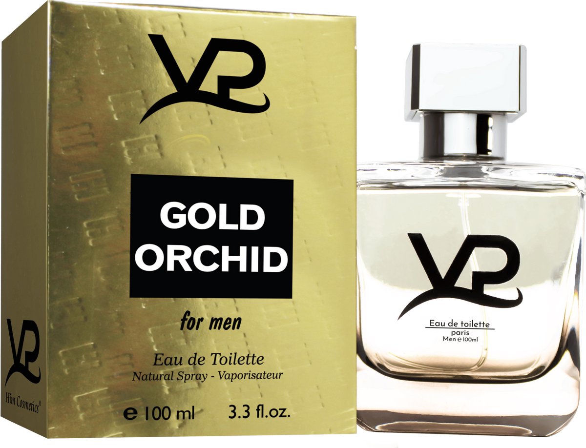 VP Gold Orchid Eau de Toilette Herenparfum 100 ml – Luxe, Elegante en Moderne Mannengeur – Warme Oriëntaalse en Houtachtige Noten – Stijlvolle Parfum voor Dagelijks Gebruik en Avond