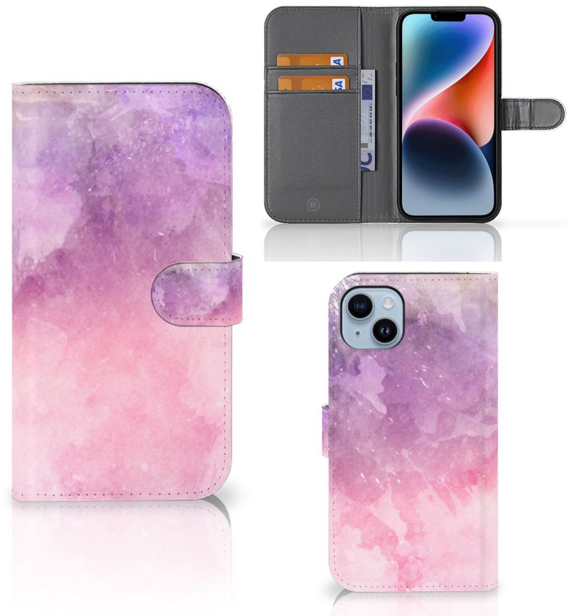 Hoesje iPhone 15 Plus Pink Purple Paint