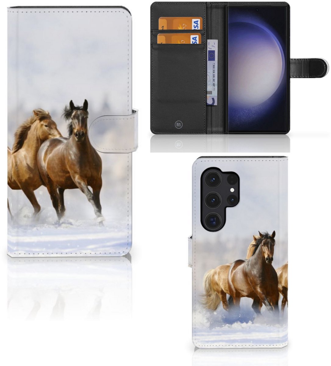 Samsung Galaxy S24 Ultra Telefoonhoesje met Pasjes Paarden
