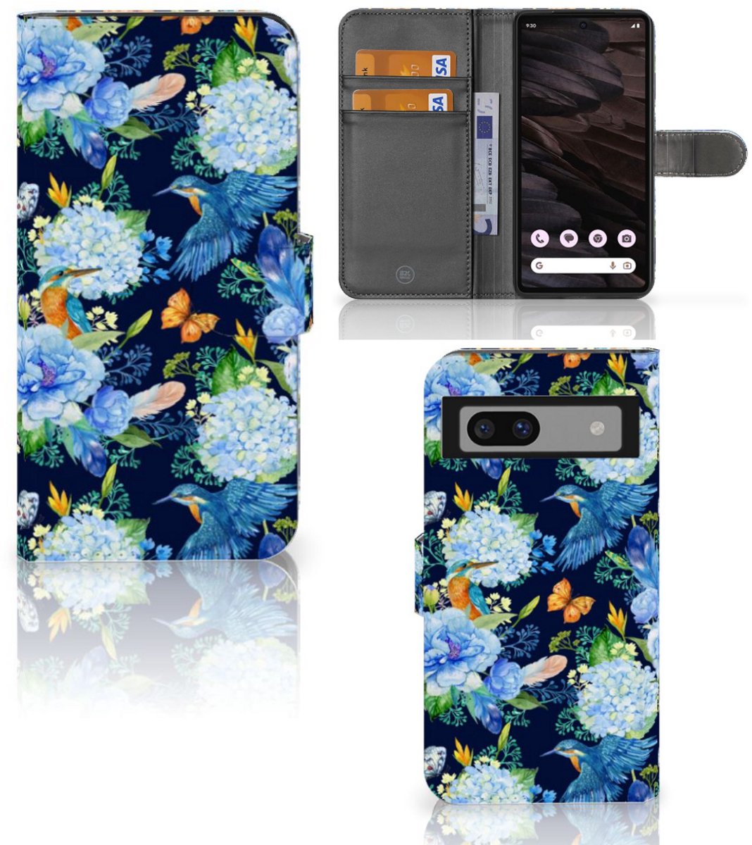 Telefoonhoesje met Pasjes voor Google Pixel 7A IJsvogel