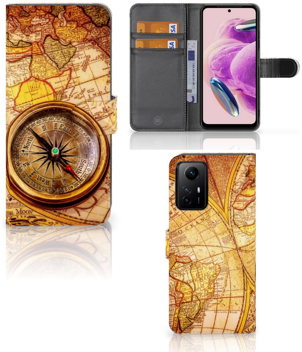 Book Case voor Xiaomi Redmi Note 12S Flip Cover Kompas
