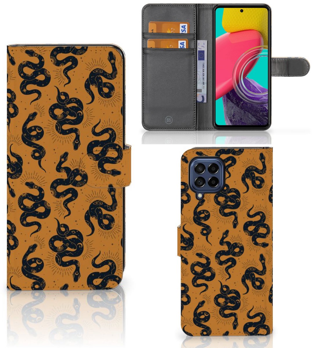 Telefoonhoesje met Pasjes voor Samsung Galaxy M53 Snakes