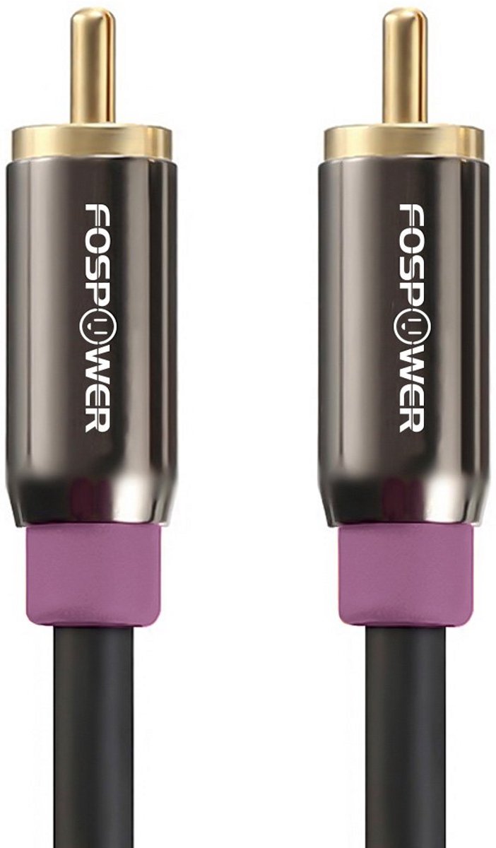 Premium 3m mono subwoofer kabel RCA audiokabel | 24k verguld | Afscheiding tegen signaalverlies