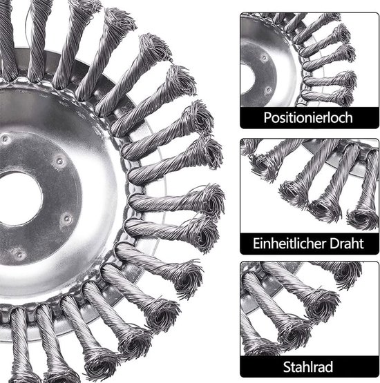 Onkruidborstel en Kegelborstel voor Bosmaaier - 20 cm Roterende Borstel voor Effectieve Onkruidbestrijding — afbeelding 3