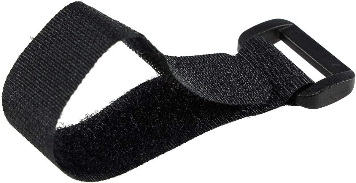 Klittenband met Oogje - 5 Stuks, 15x2 cm, Zwart