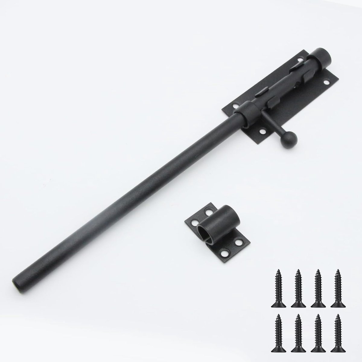 Zware Slide Gate Latch Bolt 295 mm - Veiligheidsdeurslot met Hangslotgat voor Houten Poorten en Hekken