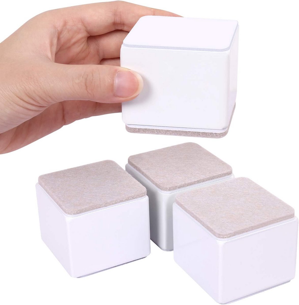 Meubelverhogers 5 cm - Zware laadcapaciteit, Zelfklevend, Koolstofstaal, Perfect voor Bed, Bank & Kast