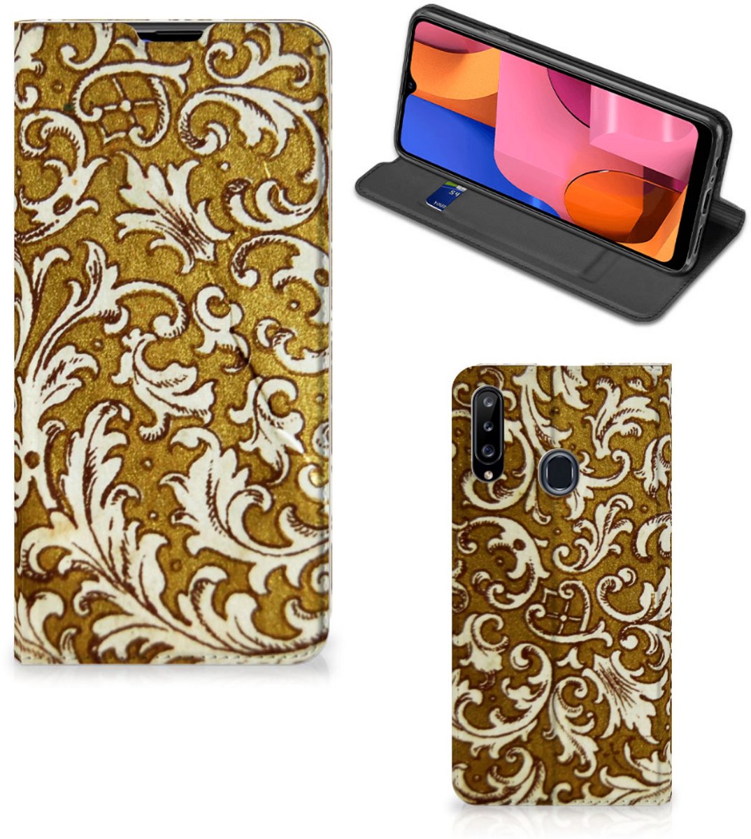 Telefoon Hoesje Samsung Galaxy A20s Barok Goud