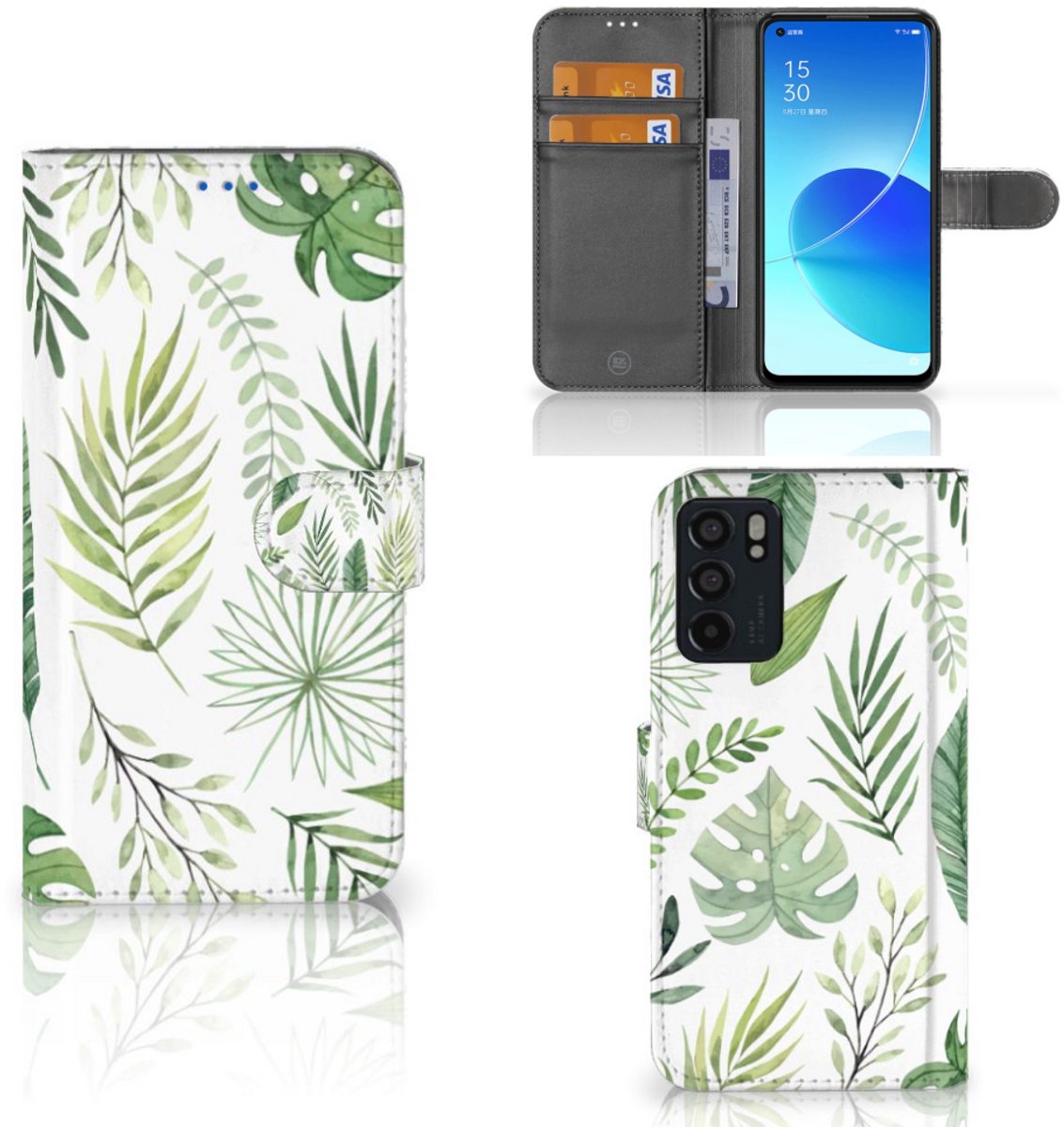 OPPO Reno6 5G Hoesje Leaves